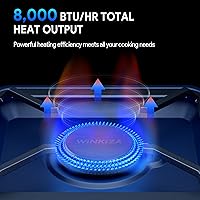 Vista 4 de Upgraded Separate Ignition Needle WINKIZA Camping Stove with Cutting Board, Portable Propane Camp Stove with 8,000 BTU, Adjustable Burner with Piezo