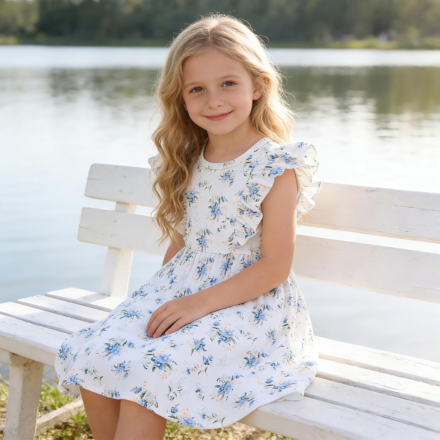 Little Girls A-line Dress Cute Leopard Mermaid Pattern Ruffle Sundress Toddler Girl Casual Dresses for Party 2-7Y - Image 6