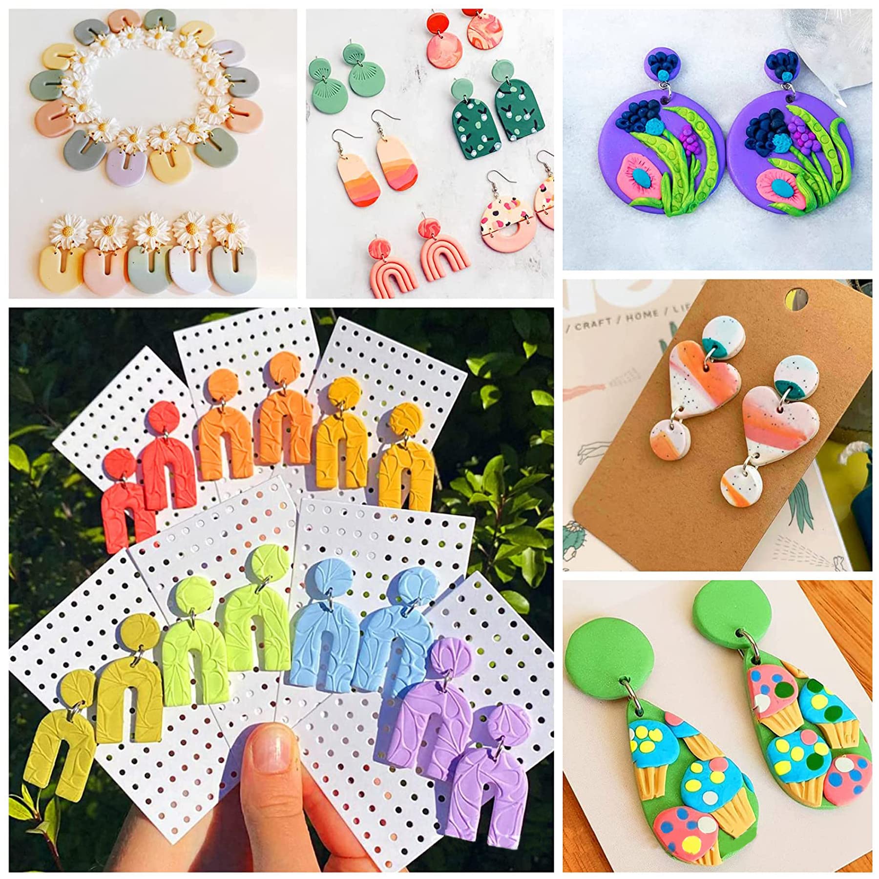 Lot de 227 Emporte-Pièces en Argile Polymère pour Boucles D'oreilles, 36 Formes Cutters D'argile Polymère avec Cartes pour Fabrication de Bijoux en Argile Polymère