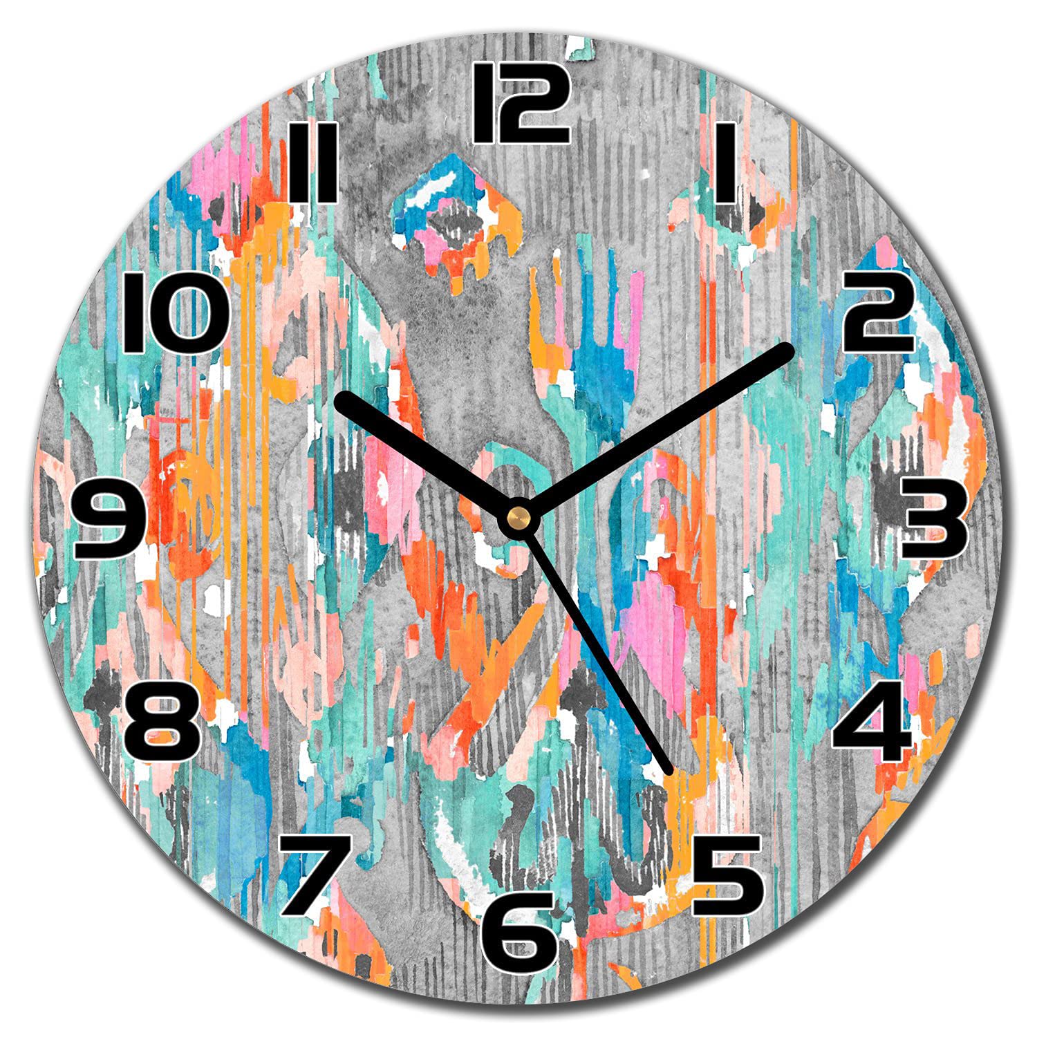 Horloge murale cuisine et salon moderne en verre de sécurité