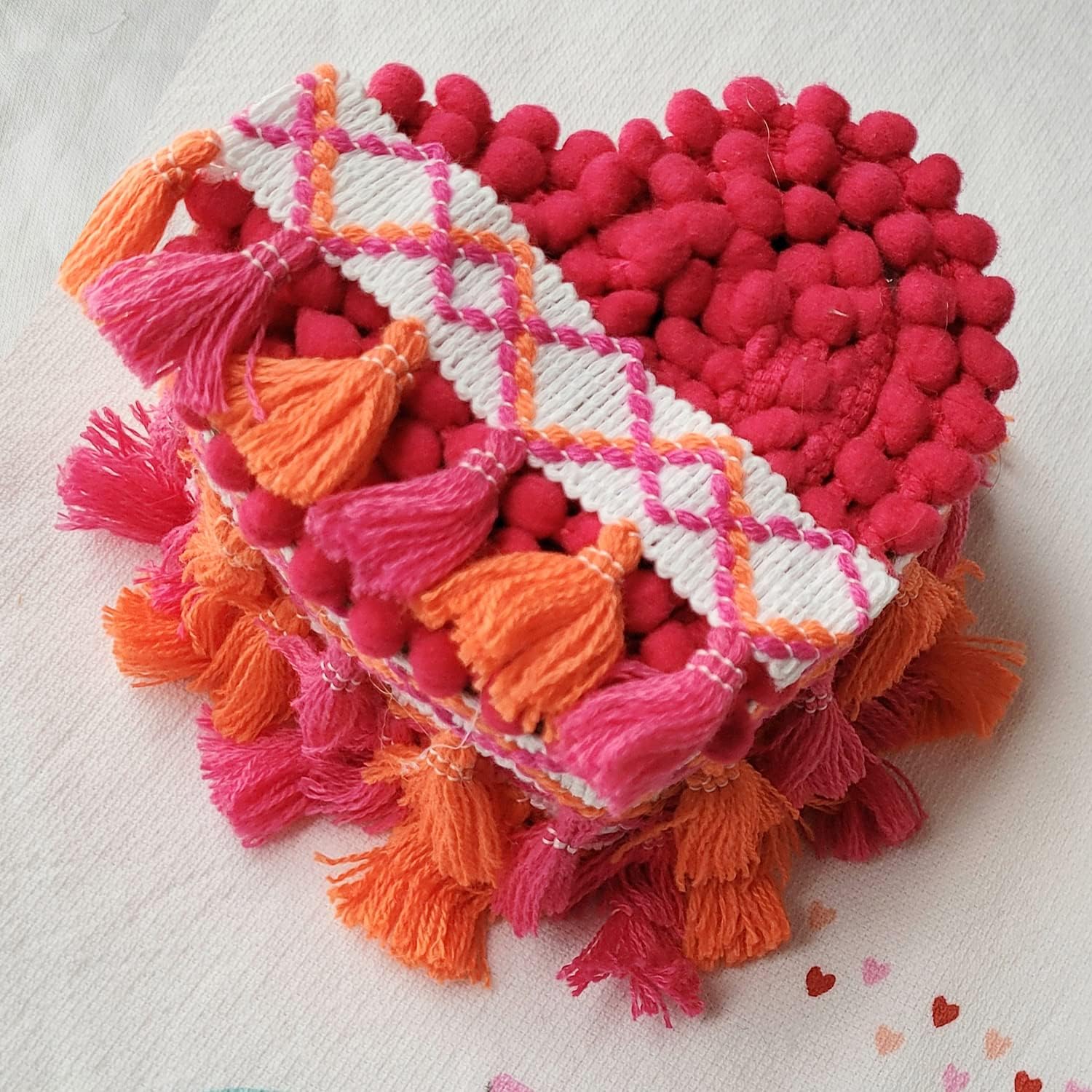 Trims by the Yard Franky Pea Pod 3/8" Baby Pom Fringe Trim, Soft, Flexible, Lightweight Trim for Costumes and Home Decor, 10 Yards Cut, Neon Orange