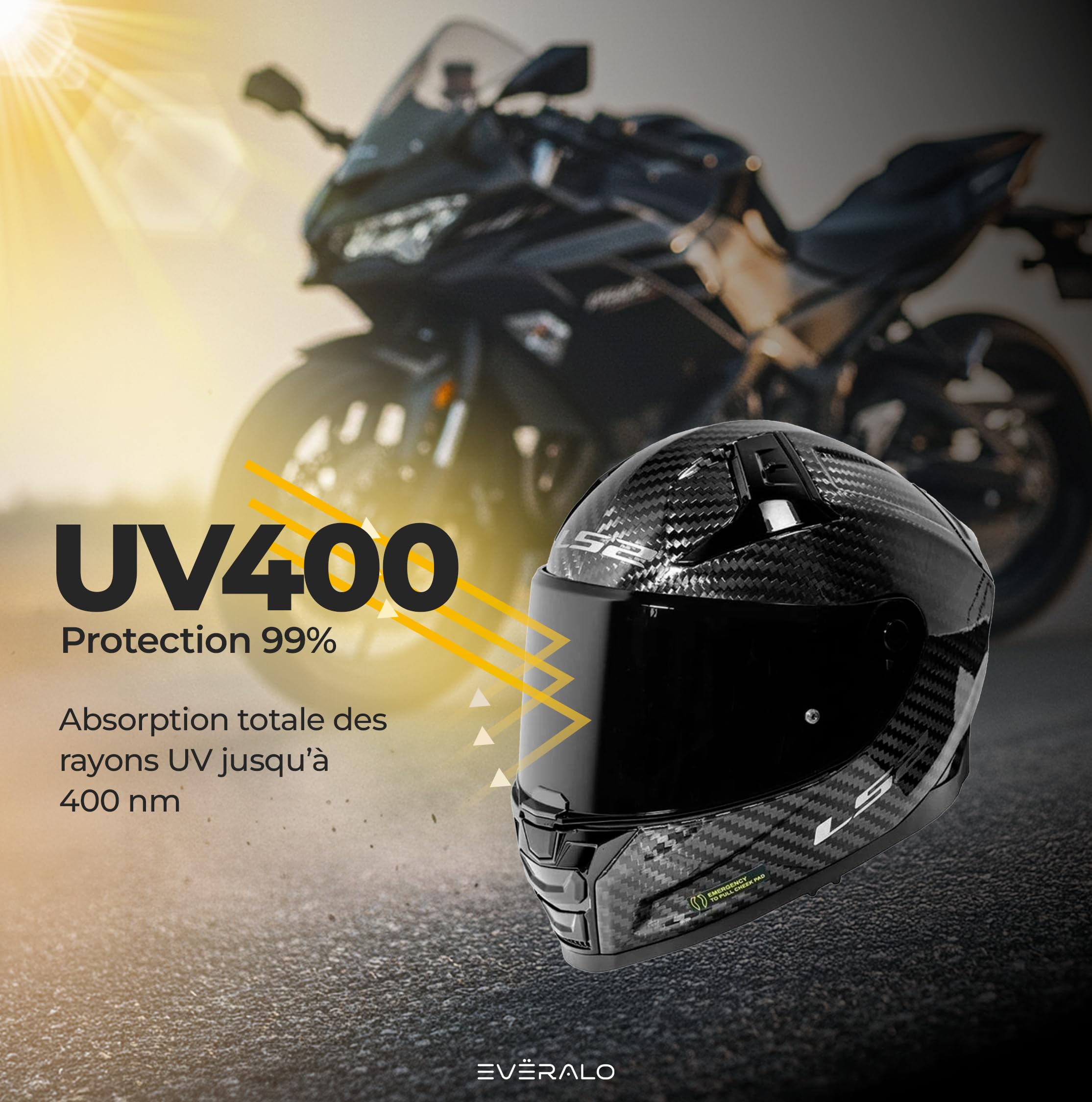Visière pour Casque LS2 Vector 2 - Vector II Carbon - FF811 | Écran de Rechange Exclusif, Compatible avec Lentille Antibuée Originale