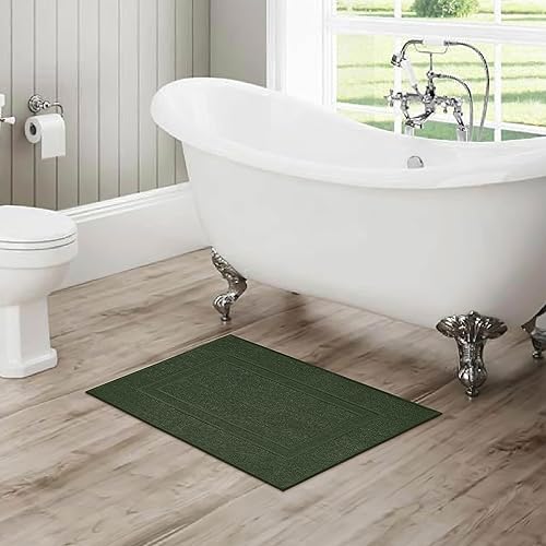 Miniatura 10 de GLAMBURG Paquete de 2 tapetes de baño de algodón prémium de 20 x 32 pulgadas, 100% algodón hilado en anillo, calidad de hotel y spa, 21.16 ozm,