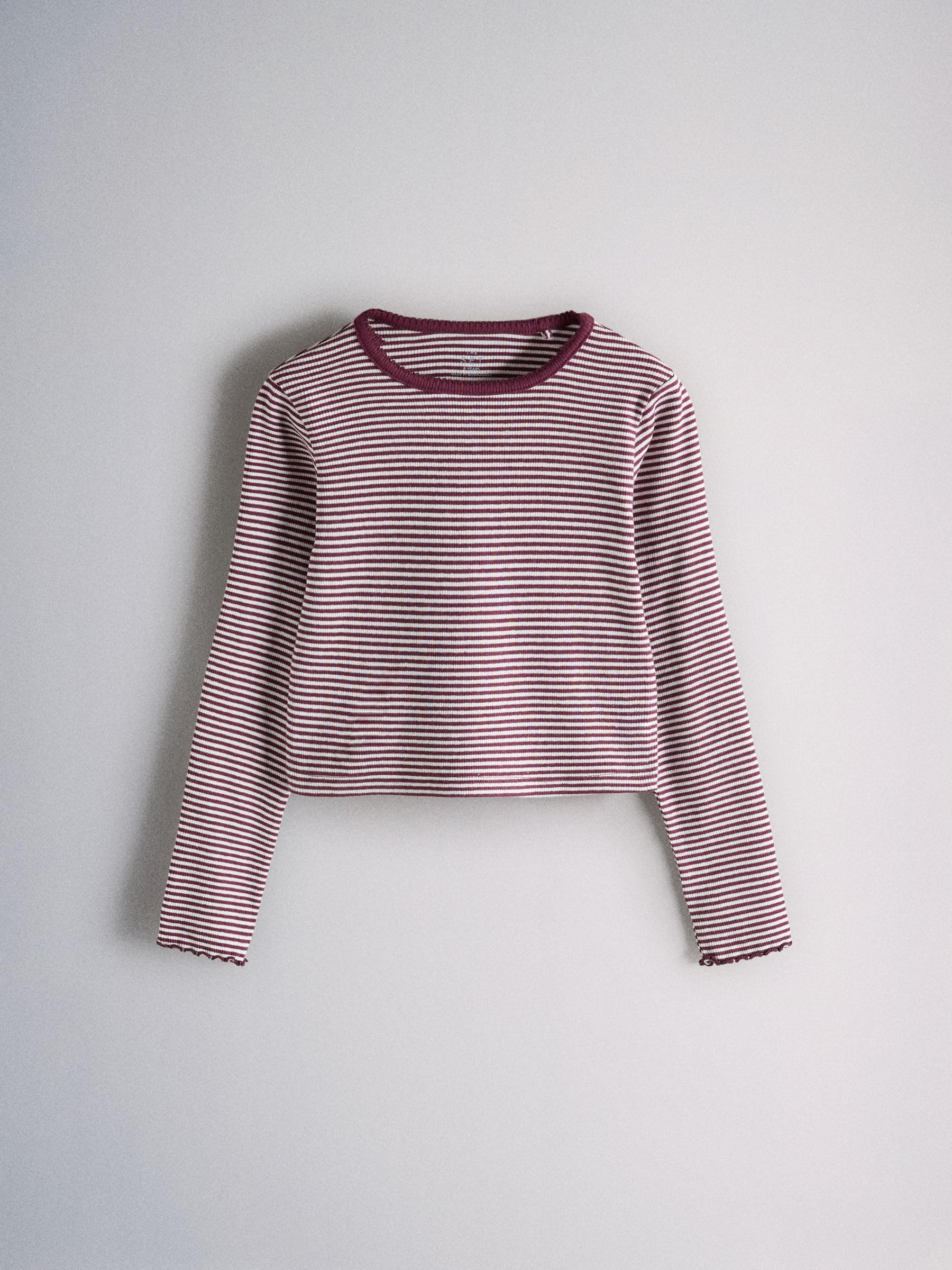 THE SET Ragazza Confezione da 6 T-Shirt Corte a Maniche Lunghe in Jersey a Coste