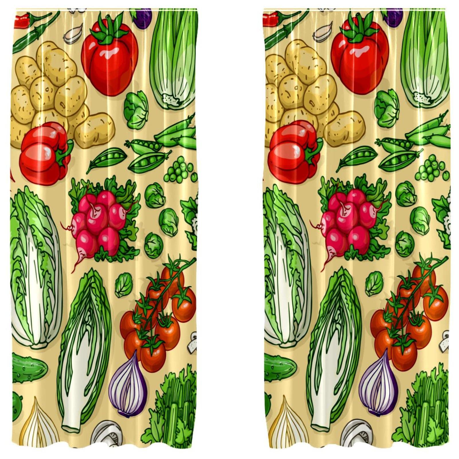 Cortinas decorativas de 2 paneles que regulan la luz con estampado vegetal