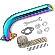 FVRITO 212cc Exhaust Pipe Kit for Predator 196cc Coleman CT200U BT200X CT200U-EX KT196 6.5HP GX160 GX200 Tillotson Mini Bike Baja MB200 Clone Engine Go Kart Performance Parts Colorful