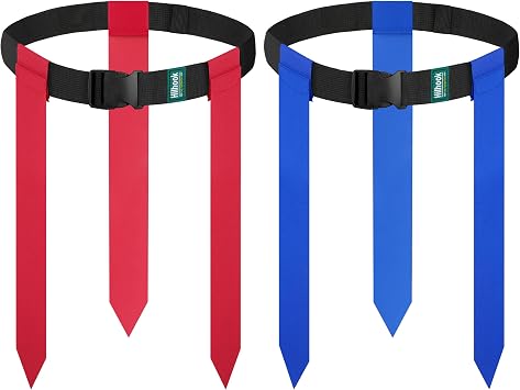 Flag Football Belts, 2/4/10/20 Sets of Adjustable Flag Football Set with Flags for Kids Youth and Adults Training