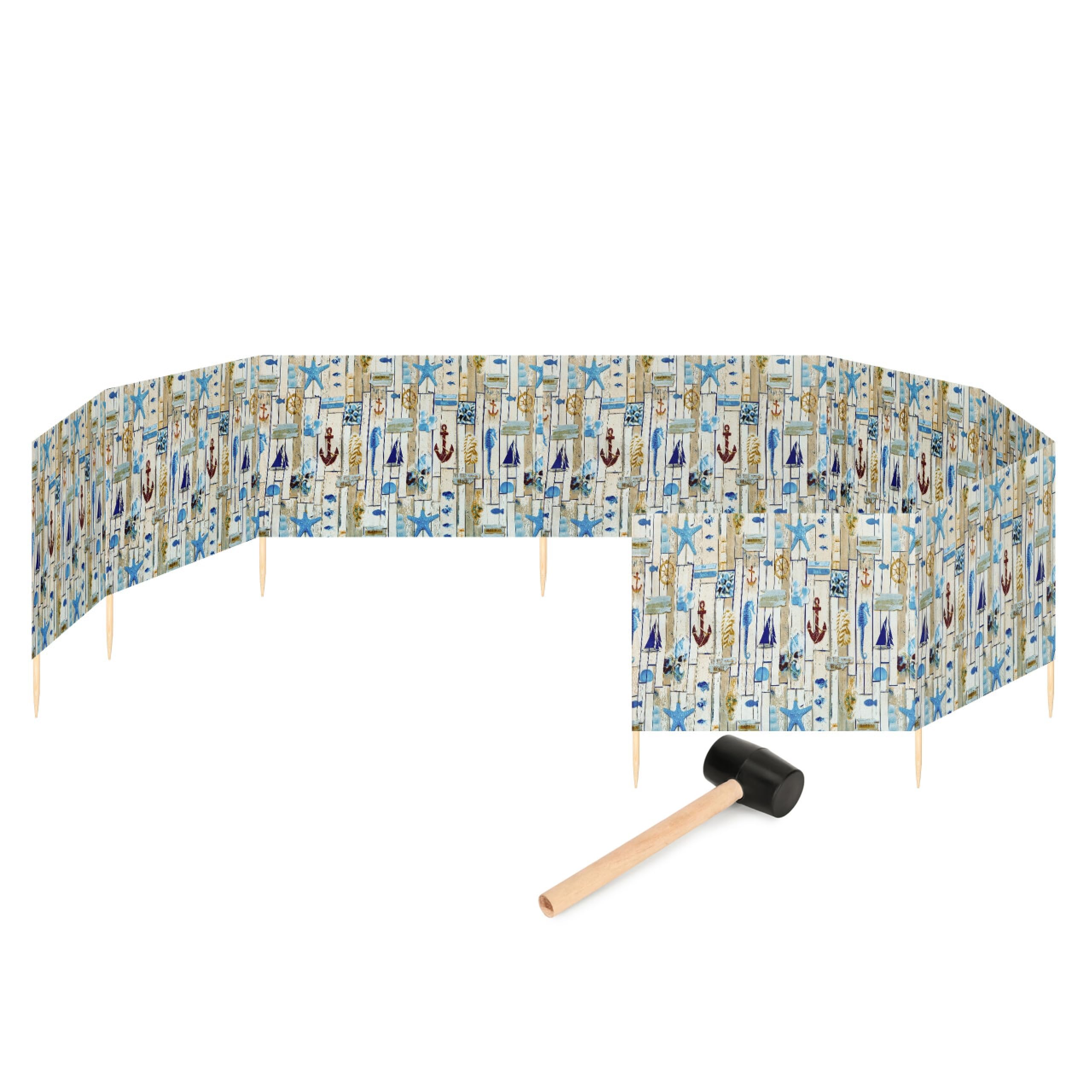 Garronda Paravent Plage Coupe-Vent Camping Brise-Vent avec Marteau en Caoutchouc 12 m GAEX001