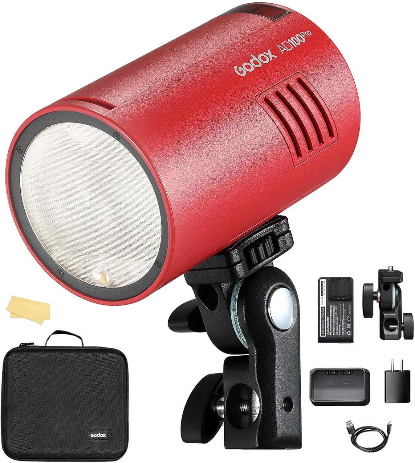 Godox AD100Pro Strobe Flash Light Portable 100Ws 2600mAh Battery 2.4G Wireless X System 1/8000 HSS 0.01-1.5s Recycling 360 Full Power Flashes for Photography Shooting Studio