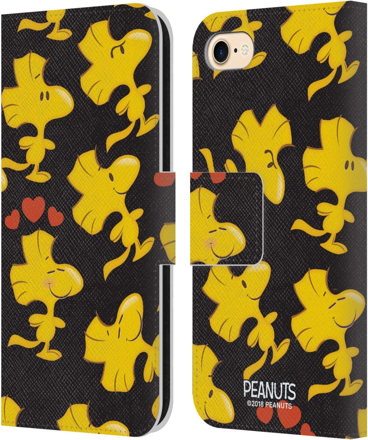 Head Case Designs Officially Licensed Peanuts Woodstock Character Patterns Leather Wallet Case Compatible with Apple iPhone 7/8 / SE 2020 & 2022