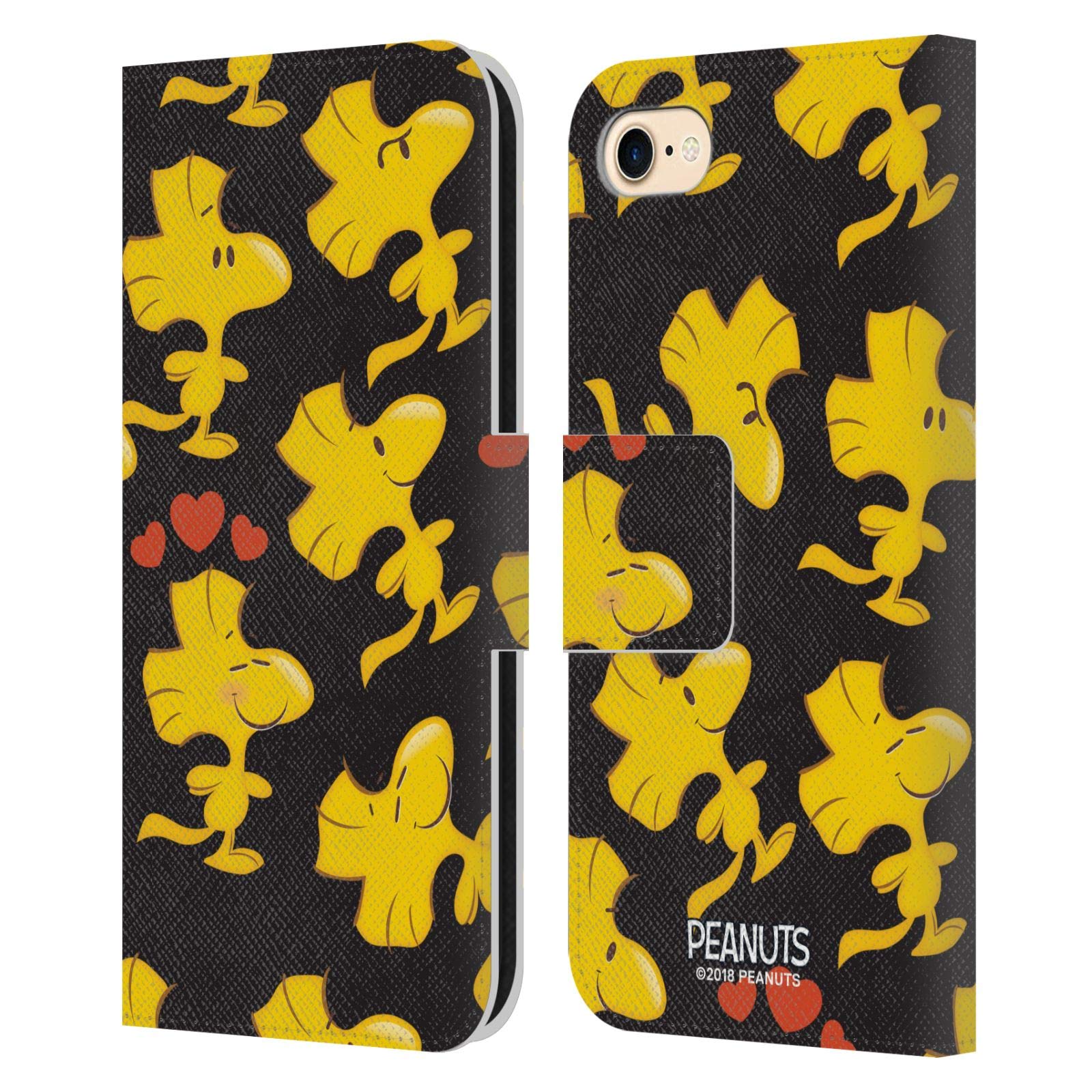 Head Case Designs Officially Licensed Peanuts Woodstock Character Patterns Leather Wallet Case Compatible with Apple iPhone 7/8 / SE 2020 & 2022