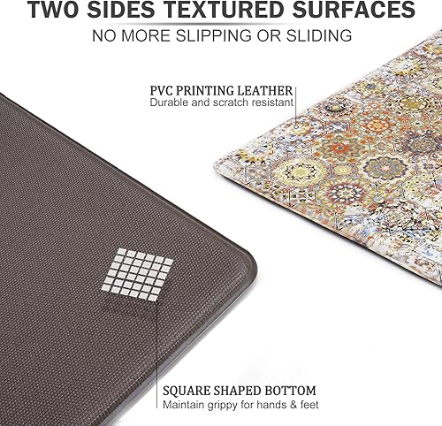 Miniatura 5 de Alfombras y tapetes de cocina bohemios, acolchados, antifatiga, impermeables, antideslizantes, tapetes de cocina y alfombras de espuma