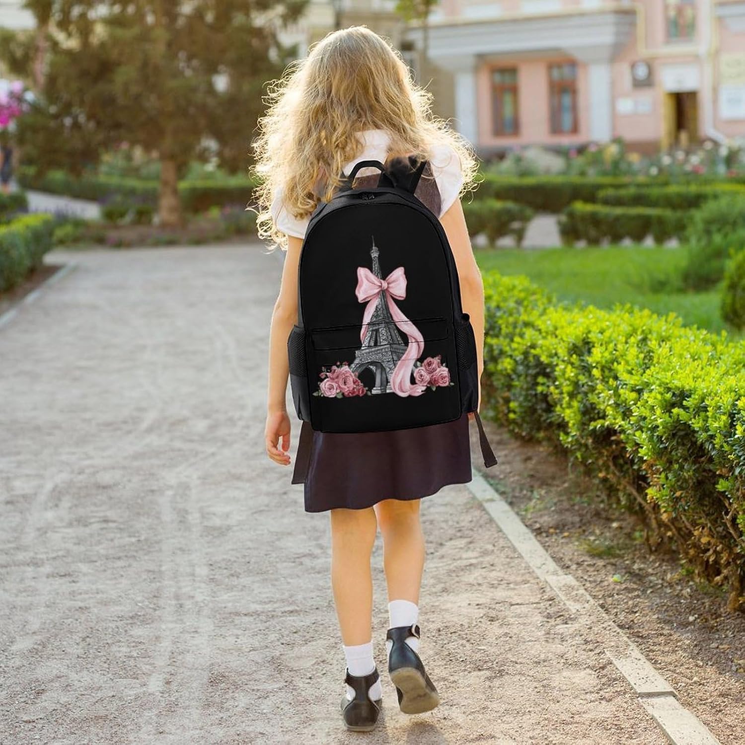 Eiffel Tower And Bow Backpack Lightweight Backpacks Work Bag