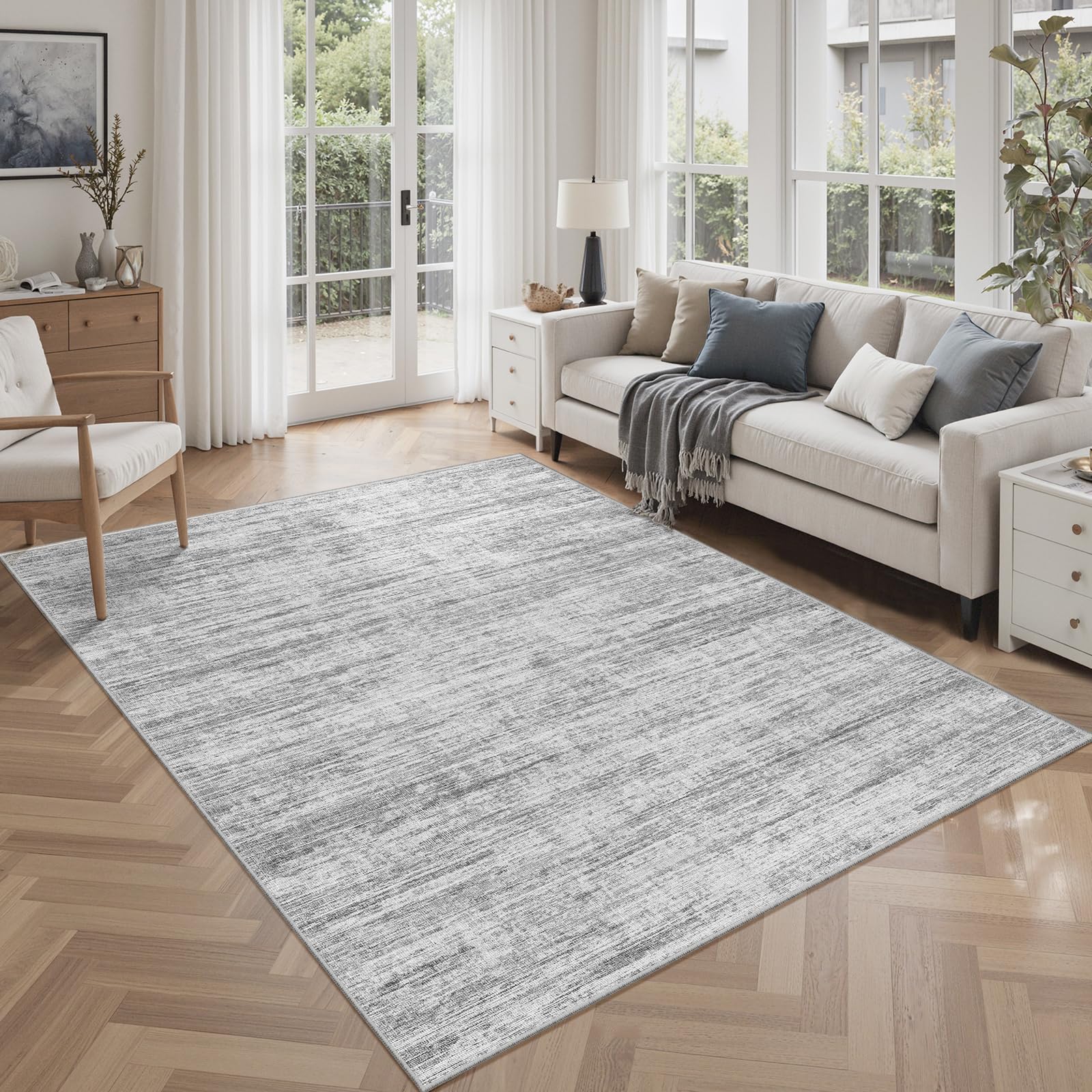 Kearoat 4x6 Modern Low Pile Washable Rug