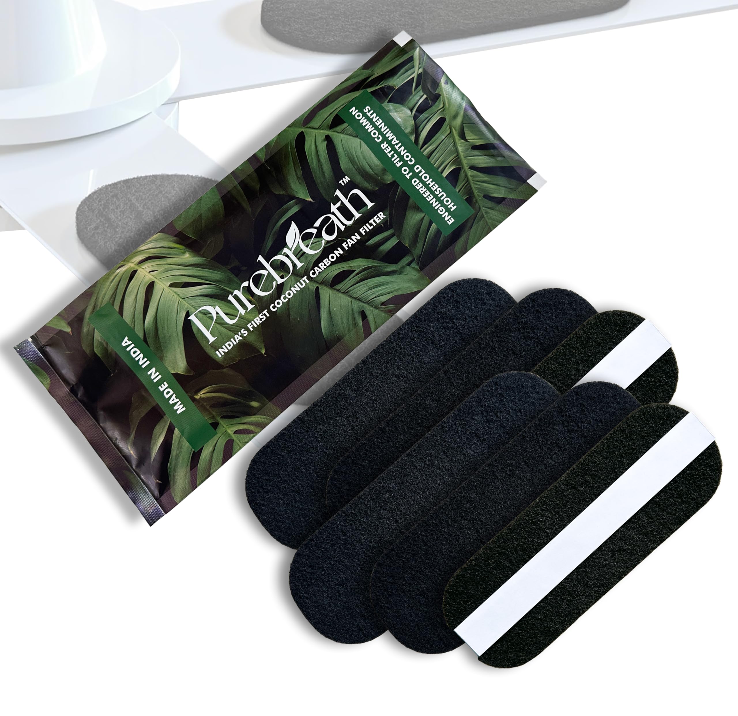 CEILING FAN FILTERS | ACTIVATED COCONUT PUREBREATH SHELL CARBON FILTER (Pack of 6)
