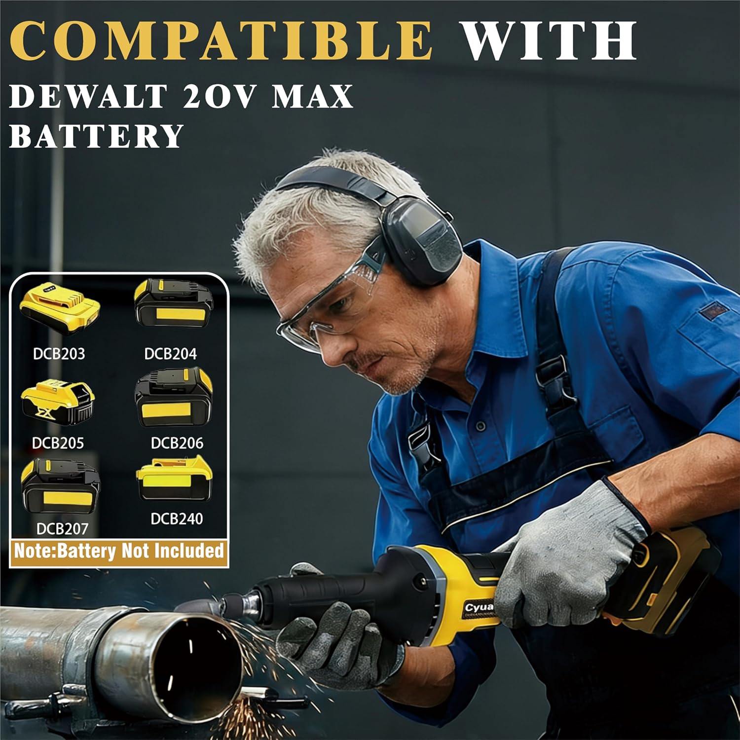 Upgraded Cordless Die Grinder Compatible with Dewalt 20V MAX Battery,Electric Grinder with 26000 RPM Brushless Motor,1/4" Precision Chuck, for Rust Removal, Grinding, Polishing (Battery not Included)