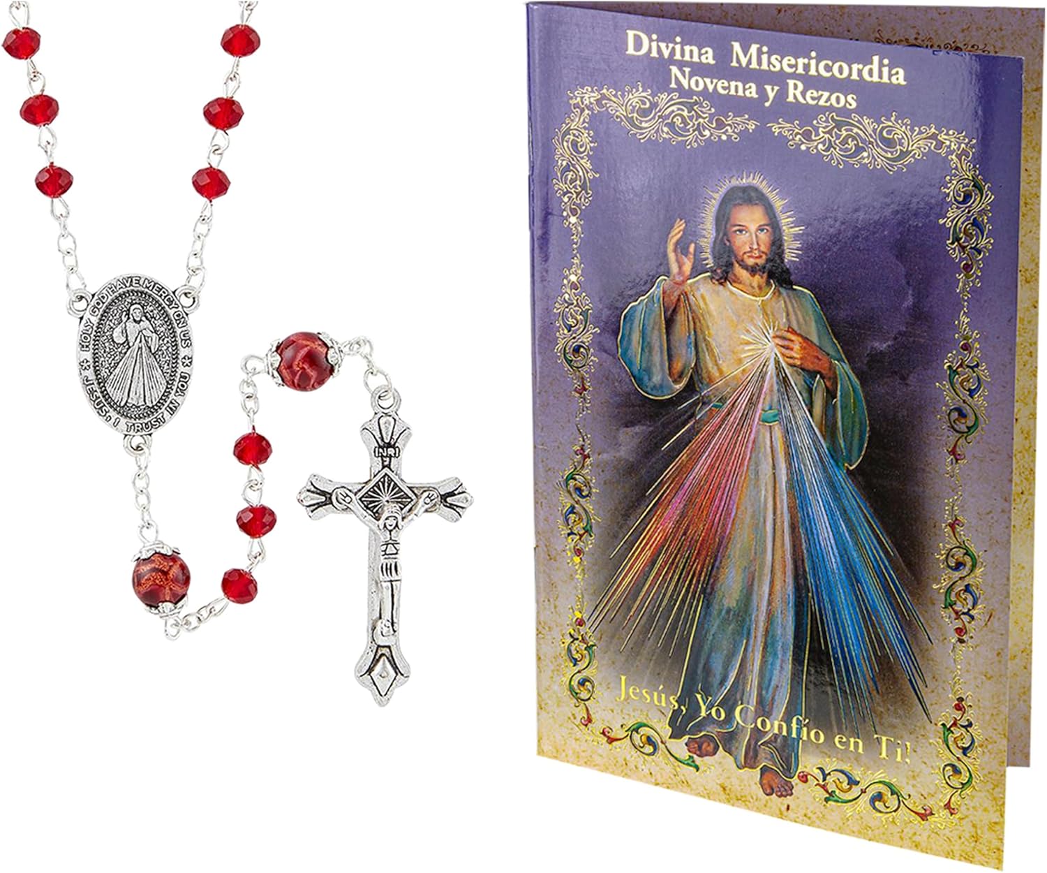 Rosario Madonna Misericordia Divina Vetro Rosso 6 Mm | Vendita Online Su - Foto 6