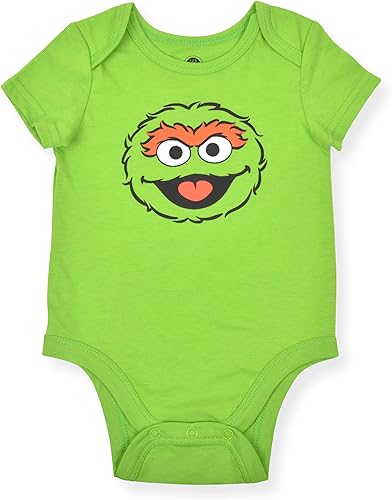 Vista 2 de Sesame Street Paquete de 5 mamelucos de manga corta para bebés y niños recién nacidos