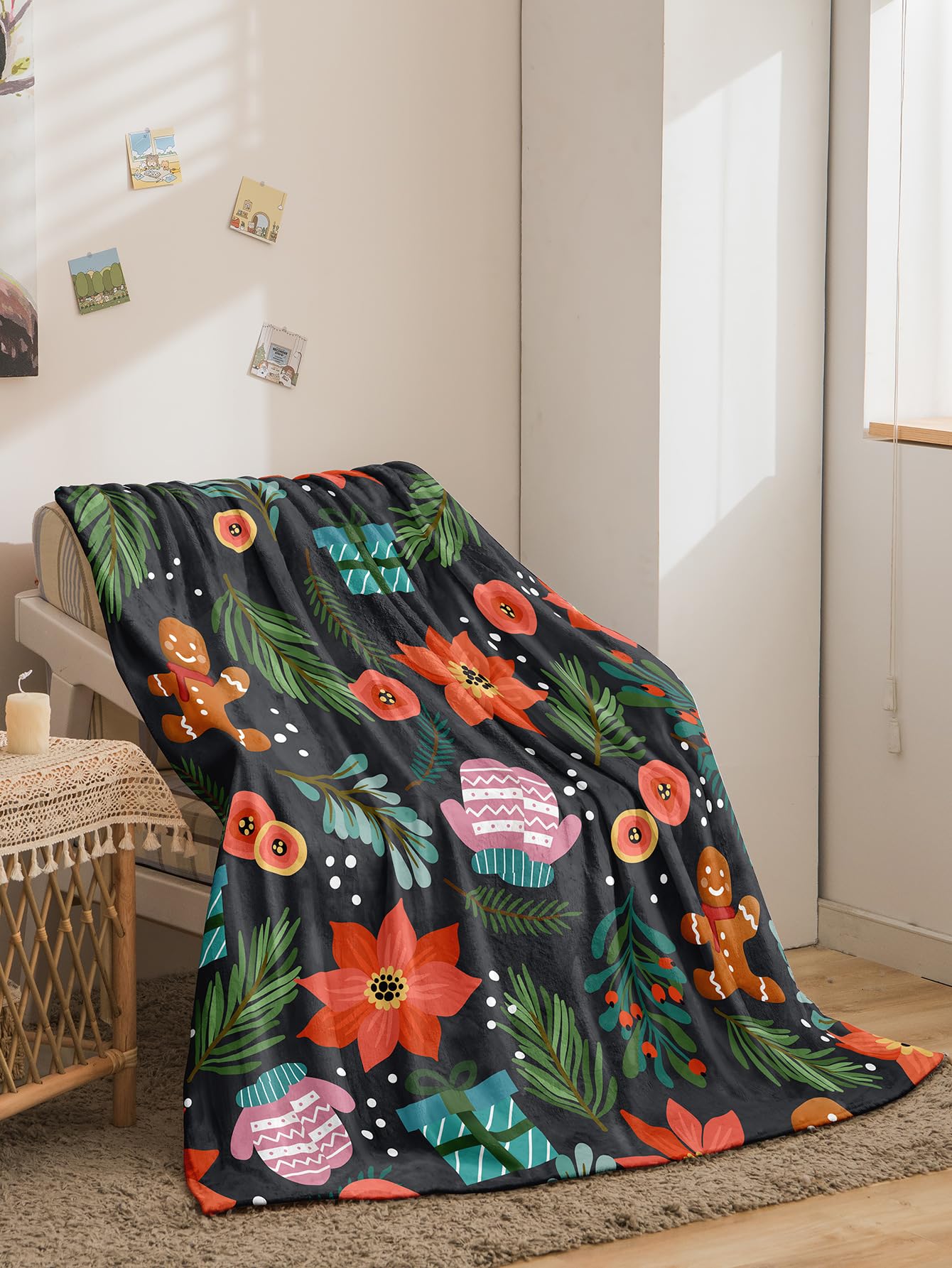 BCJMKDX Blanket, Throw Blanket Flower Fleece Fluffy Super Warm Cozy(130x150cm)