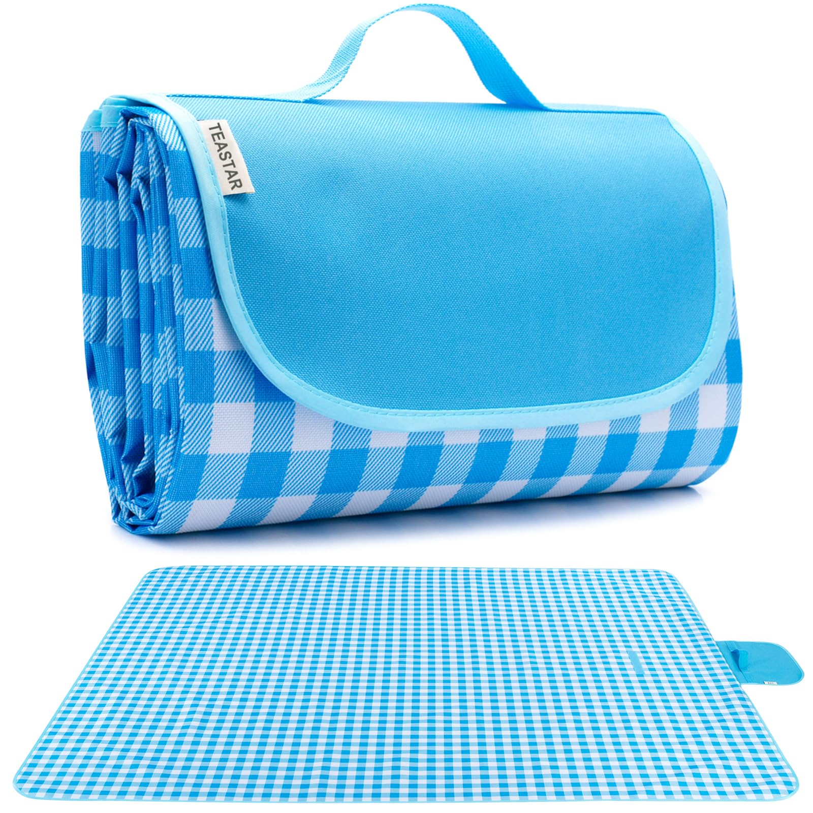 Beach Blanket Waterproof Sandproof Extra Large Beach Mat Sand Free Picnic Blanket Waterproof Foldable Large Outdoor Blanket with Carrying Strap for Grass, Sand, Camping, Hiking, Travel, Festival