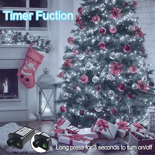 Miniatura 3 de Tira de 500 luces LED de Navidad de 196 pies, 8 modos y temporizador, luces de hadas parpadeantes, impermeables, enchufables, para Navidad, patio,