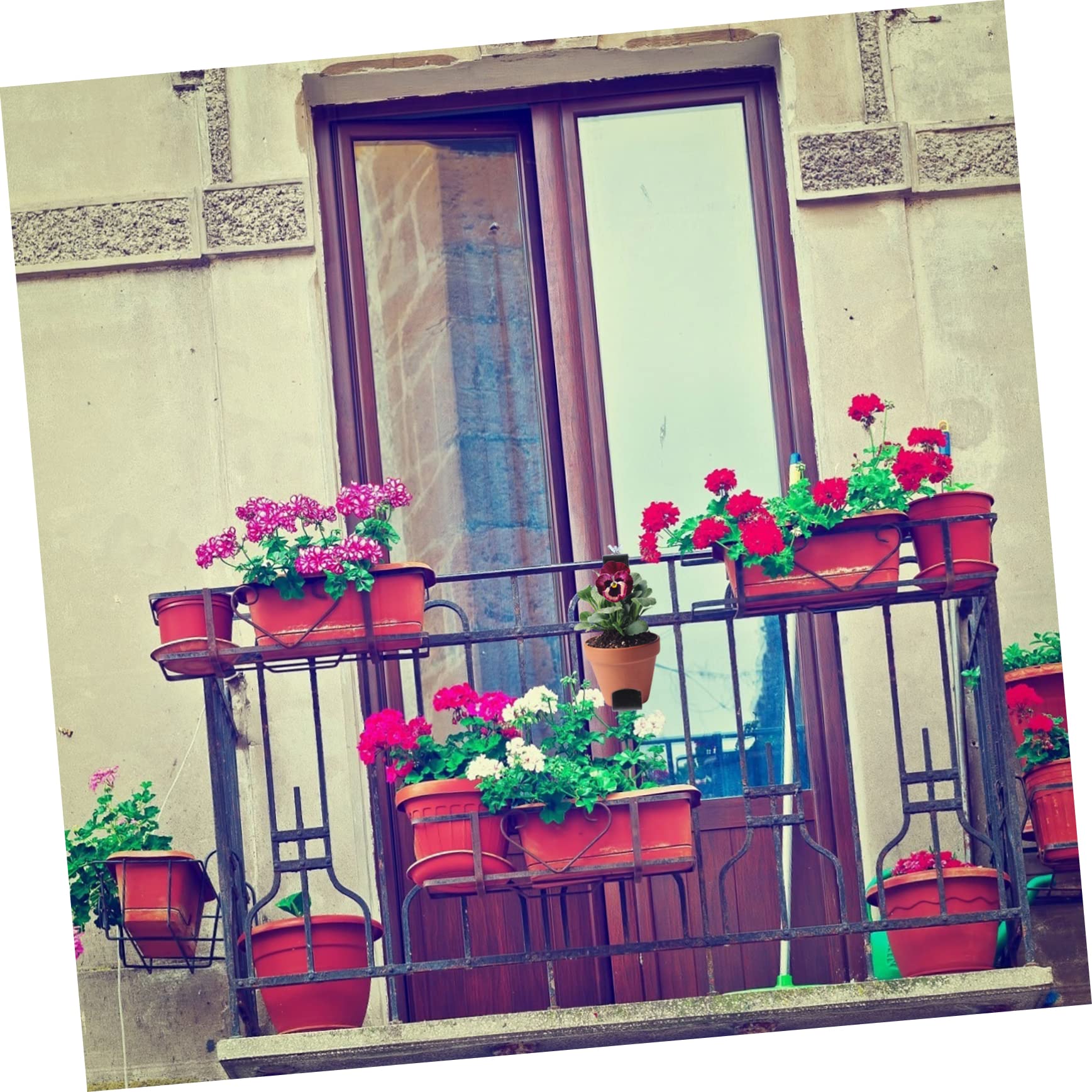 ifundom Crochet Suspendre pour Pot de Fleurs en Fer Noir, Finition Soignée et Design Délicat, pour Balcon ou Salon, Lot de Pratique et Naturel