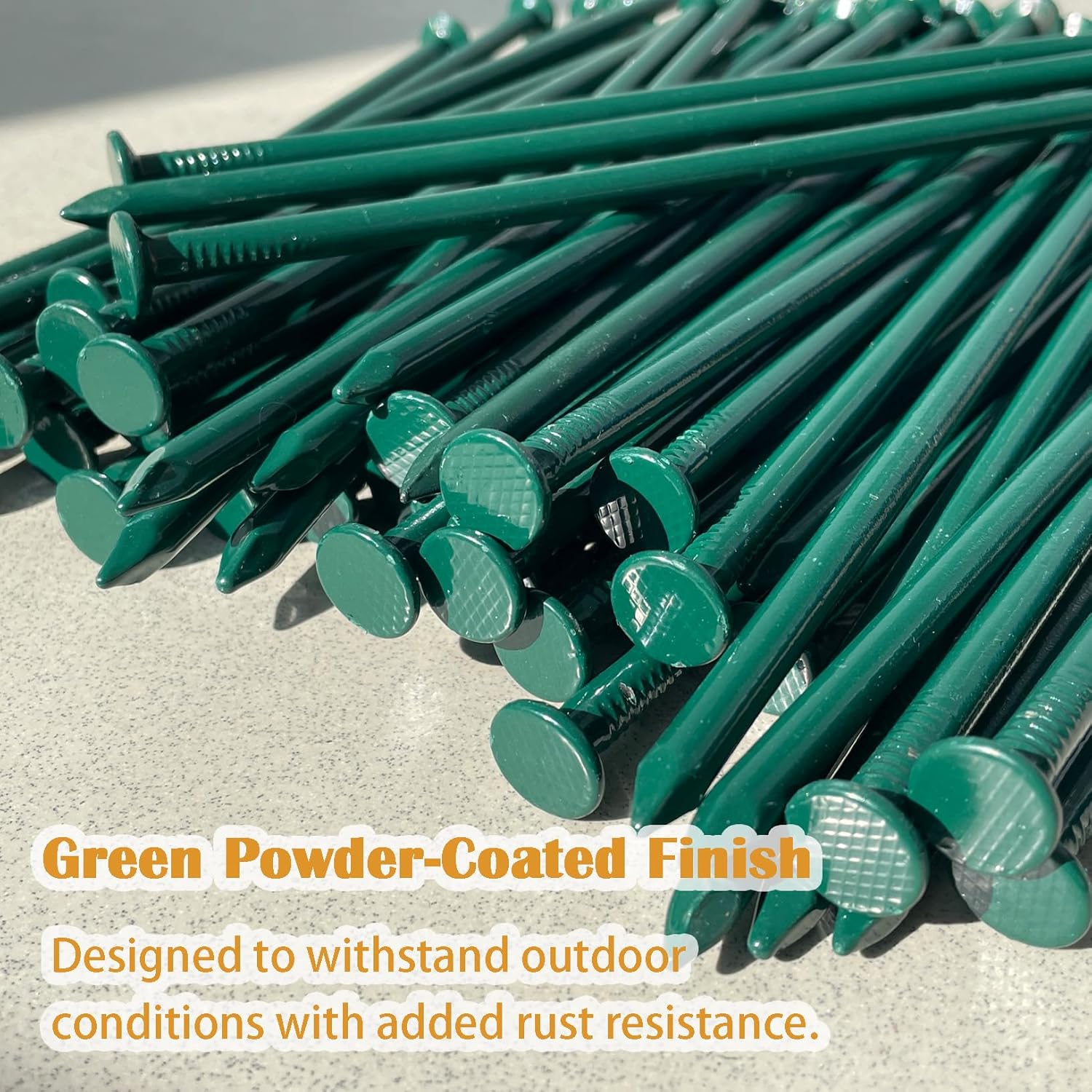 10 Inch Metal Landscape Stakes 50 Pack - Green Heavy Duty Anchoring Spikes for Artificial Grass, Weed Barrier, Paver Edging, Timber, Lawn & Yard Stakes - Long Ground Nails (50, 10 in-B)