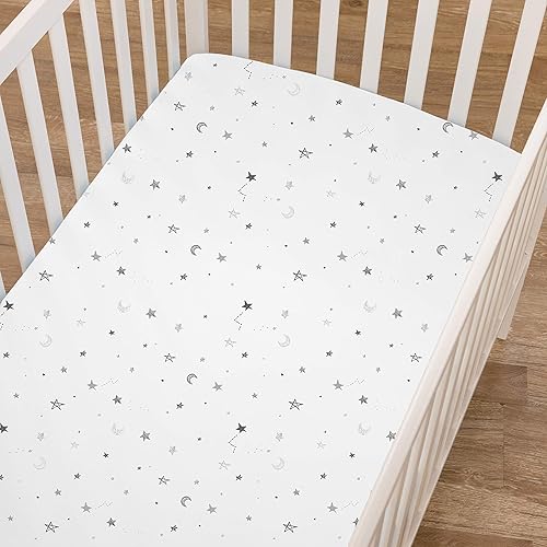 Miniatura 4 de American Baby Company Sábana bajera ajustable para cuna 100% algodón natural, de 52 x 28 pulgadas, suave, transpirable, hipoalergénica y suave, con