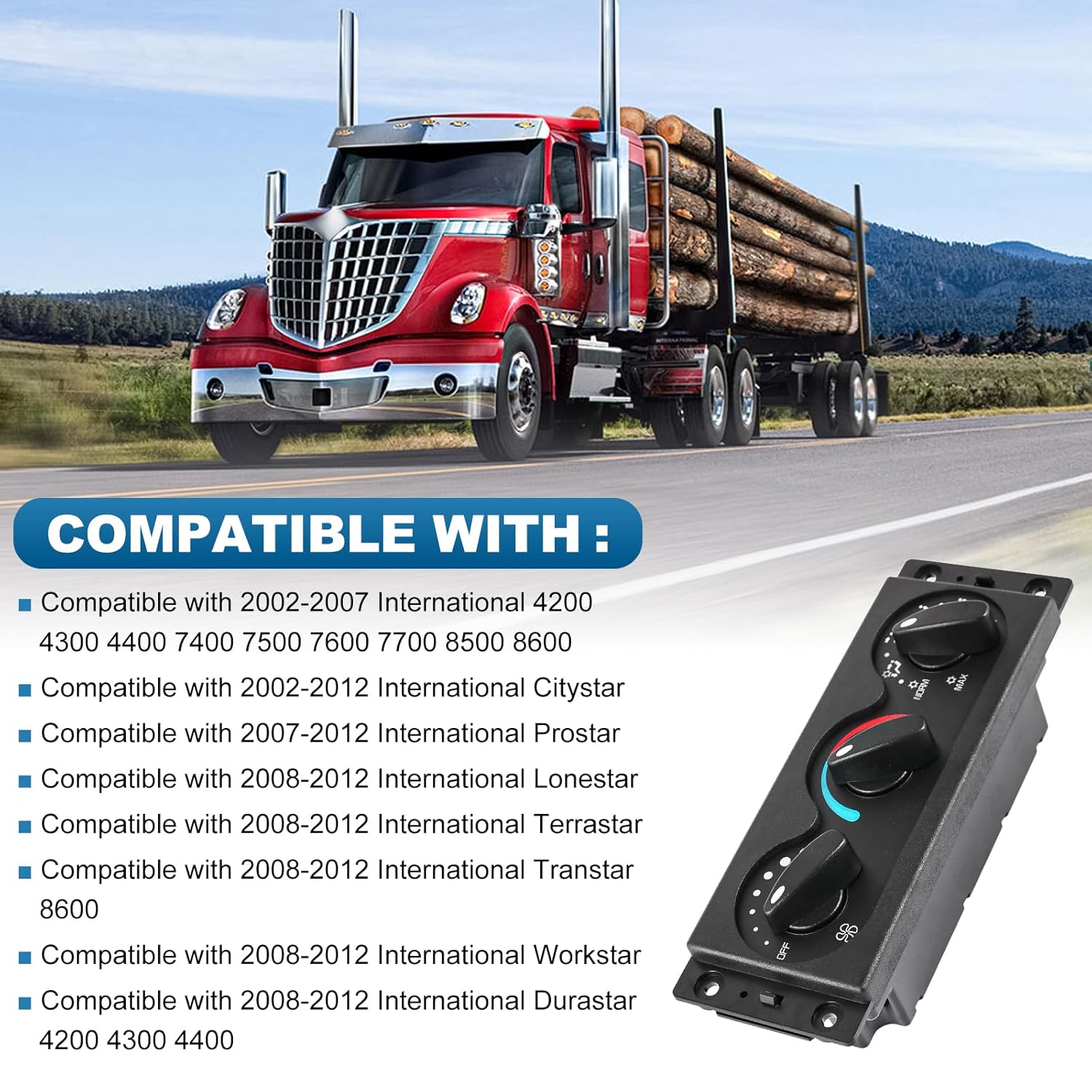 3545543C5 AC Heater Climate Control Module Compatible with 2002-2012 International 4200 4300 4400 7400 7500 7600 7700 8500 8600 Citystar Prostar Lonestar Terrastar Transtar 8600 Workstar Durastar