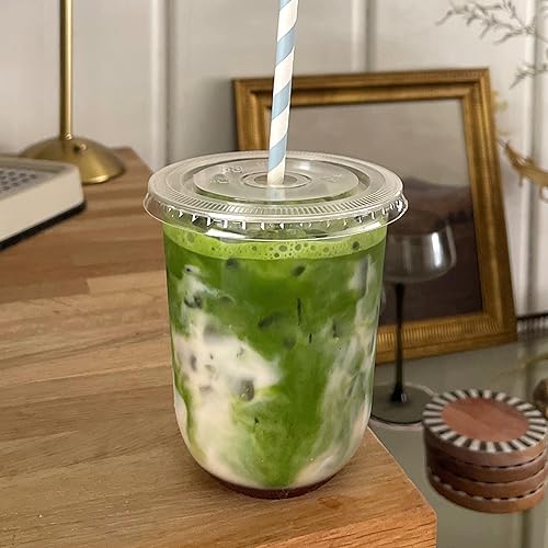 Vista 9 de TOSSWARE Natural - Juego de 1000 tapas planas para vasos fríos de 3.858 in a base de plantas, tapas transparentes alternativas de plástico, solo