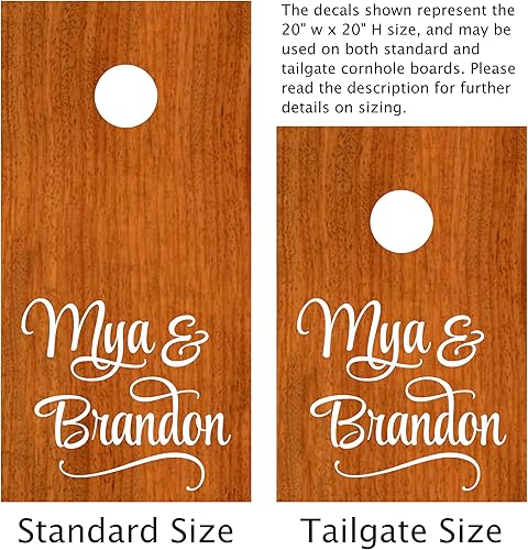 Miniatura 2 de Custom Cornhole Board Decals, Personalized Corn Hole Vinyl Sticker, Wedding Reception Lawn Games, Set of 2