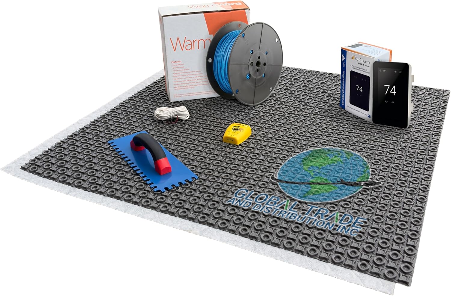 Suntouch Warmwire Radiant Floor Heating Kit - 20 Square Feet - Includes Suntouch ConnectPlus WiFi Thermostat, HeatMatrix Membrane, 120020WB-CST Heat Cable and Safe Installation Tools