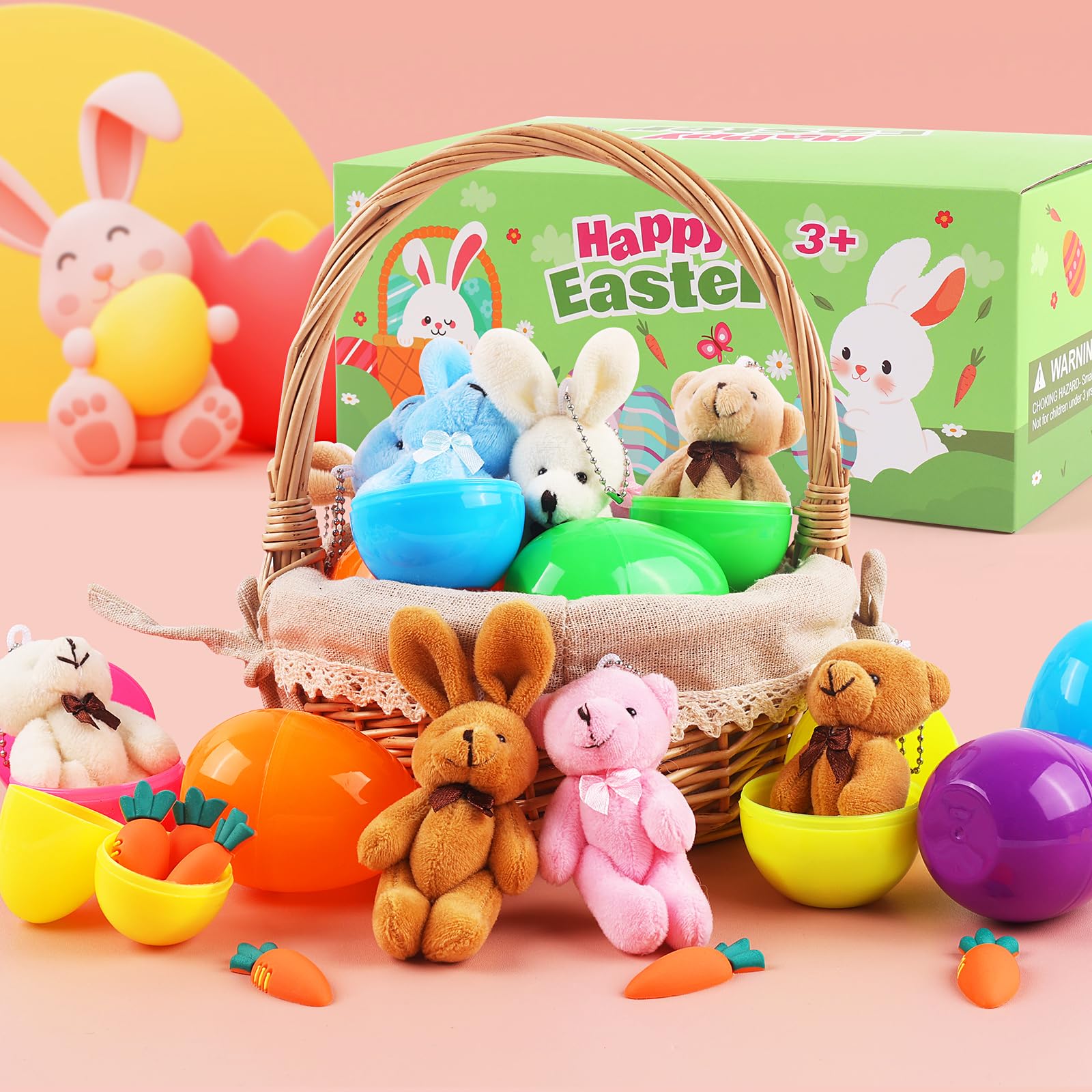 28 Huevos De Pascua Rellenos Con Juguetes En El Interior, Rellenos De Cesta De Pascua Para Ninos Y Ninas Rellenos Para Caza De Huevos Para Ninos