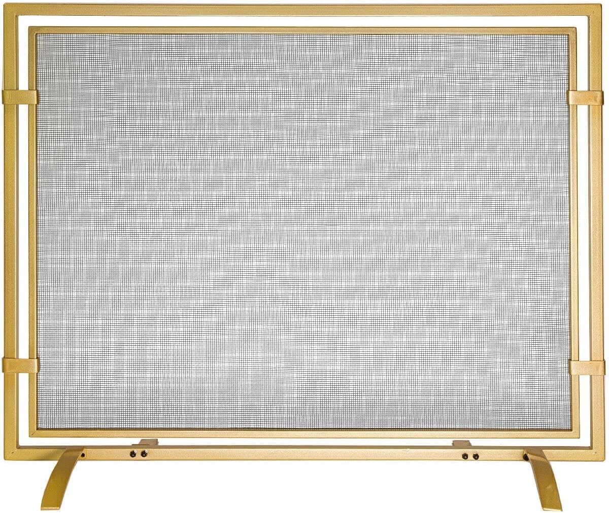 Fireplace Screens Fireplace Screen Single Panel Durable Frame Wrought Iron Gold 39 in Fireplace Screen Flat Fireplace Screens Decorative Feito na China