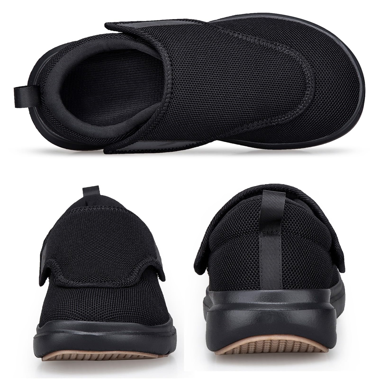 Zapatillas Diabéticas Hombre Mujer Extra Anchos Ligero Ajustable Ortopédico Zapatos de Caminar Anciano Paseo Antideslizante por Casa Aliviar el Dolor de Pies