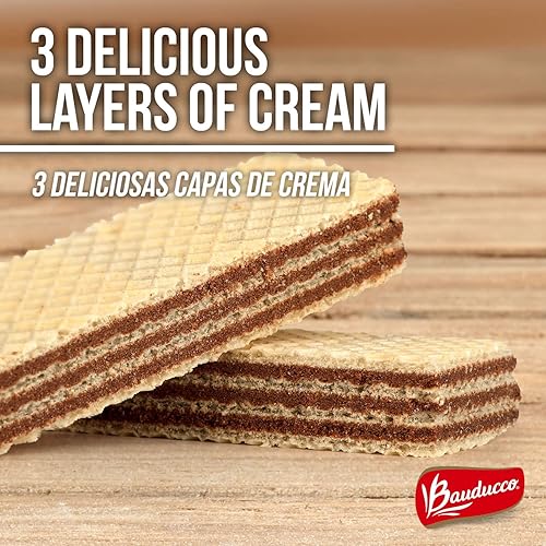 Miniatura 5 de Bauducco Obleas de avellana  Galletas crujientes de oblea con 3 deliciosas y deliciosas capas de crema con sabor a avellana  Delicioso aperitivo