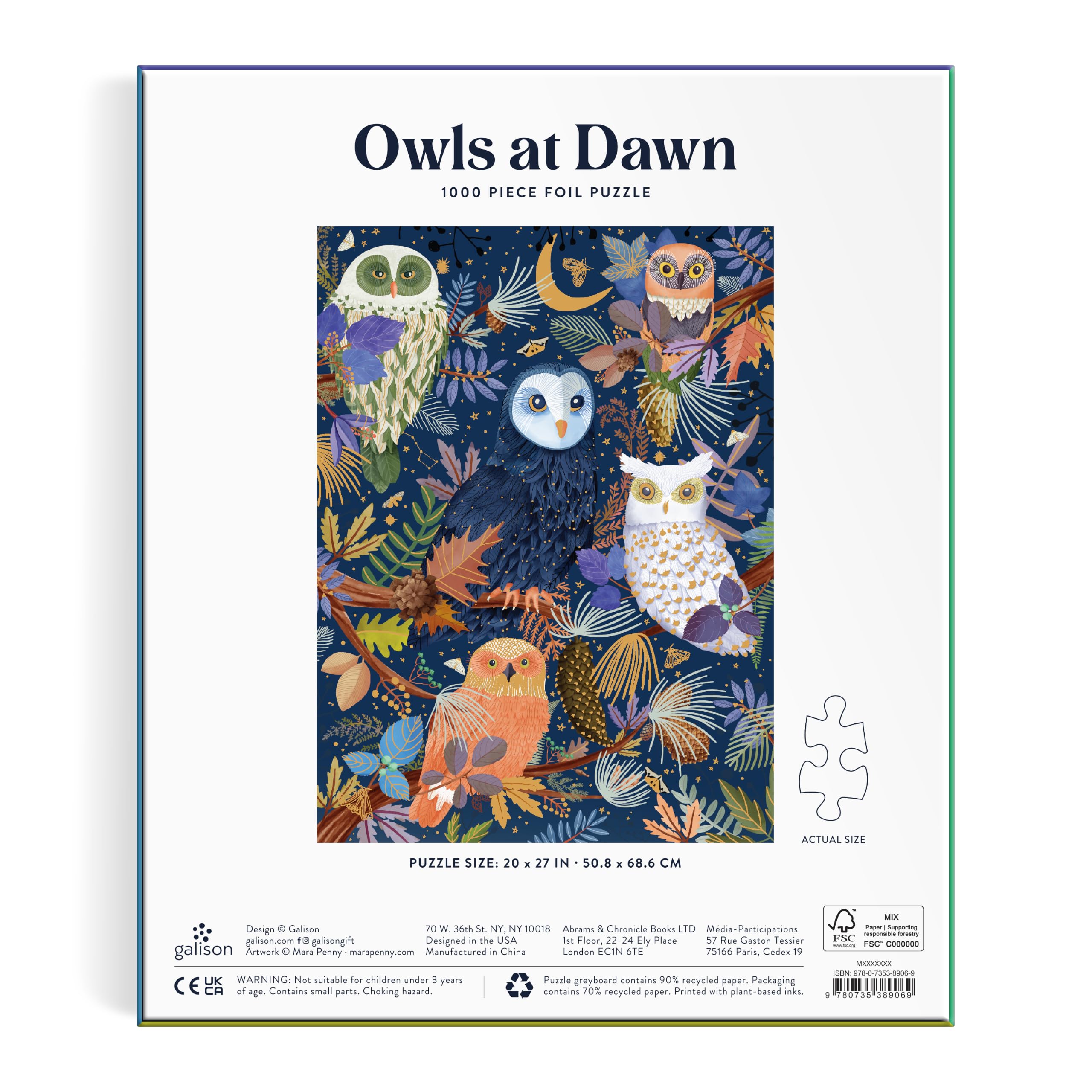 Galison Owls at Dawn Jigsaw Puzzle - 1000 Pieces -3
