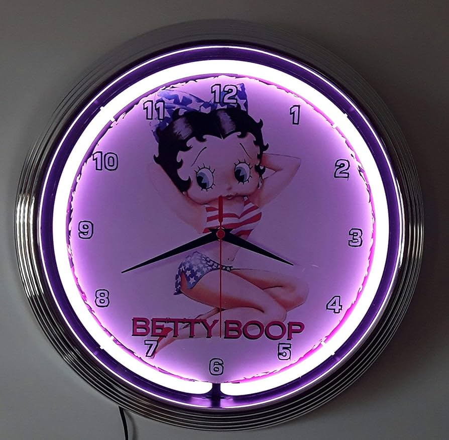 Betty Boopガスランプ風ネオンクロック Betty Boopガスランプ風ネオンクロック Betty Boopガスランプ風