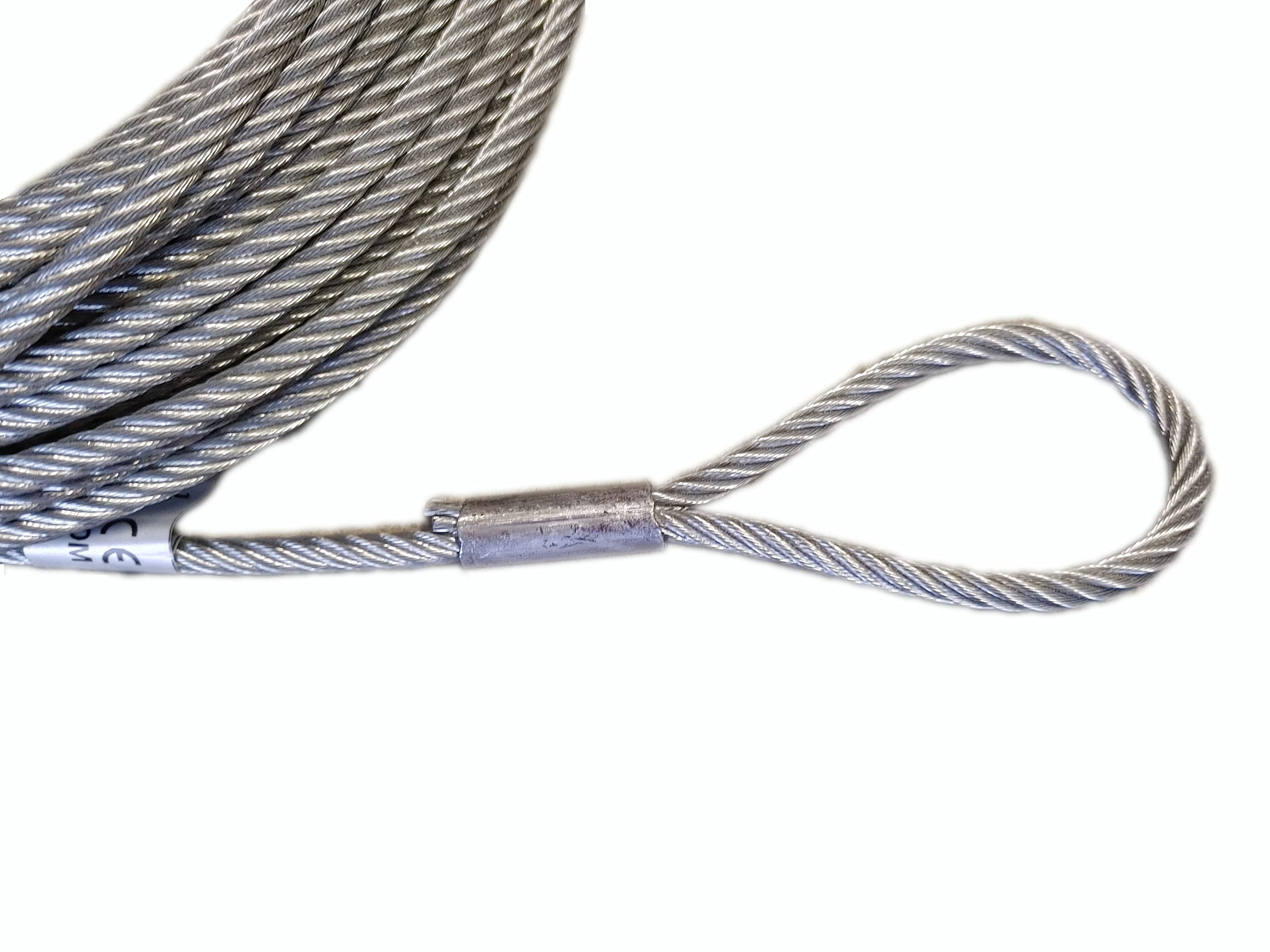 Cuerda de acero de 10 mm de grosor, 15 m de longitud, con ojales, cable de acero con ojales, cable de acero fiable con 2 trabillas, tensor de cuerda, cuerda fuerte
