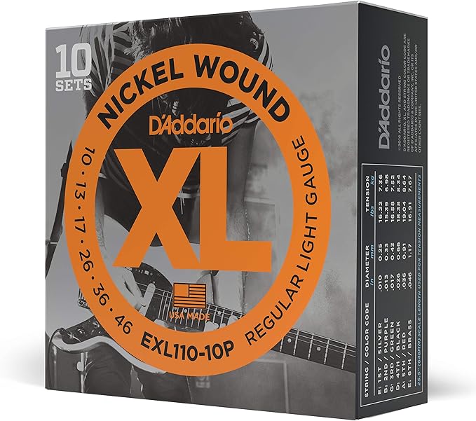 D'Addario Guitar Strings XL Nickel Electric Guitar