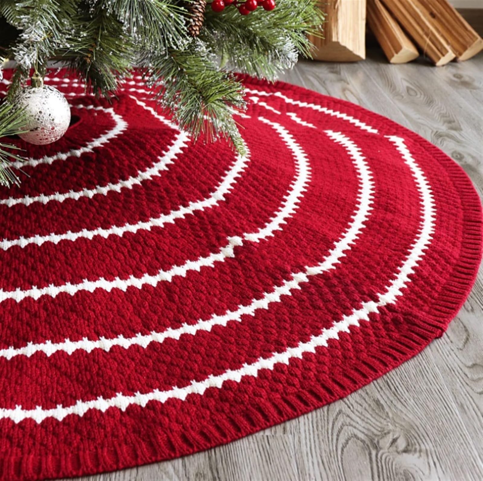 Tappeto per Albero di Natale Tappetino per Albero di Natale da 48 Pollici con Gonna per Albero di Natale per Decorazioni Domestiche per Feste Gonna per Albero di Natale