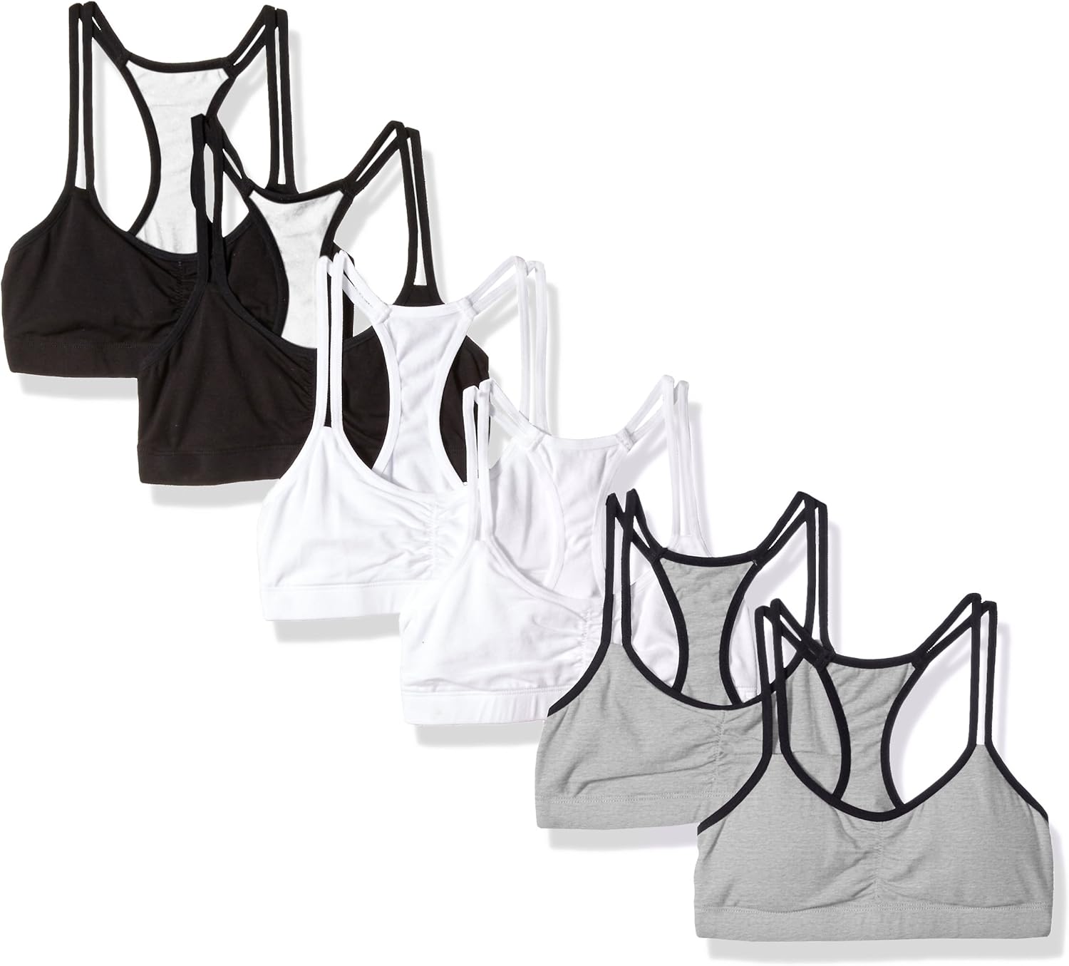 Fruit of the Loom Girls' Cotton Spaghetti Strap Sport Bra: Clothing