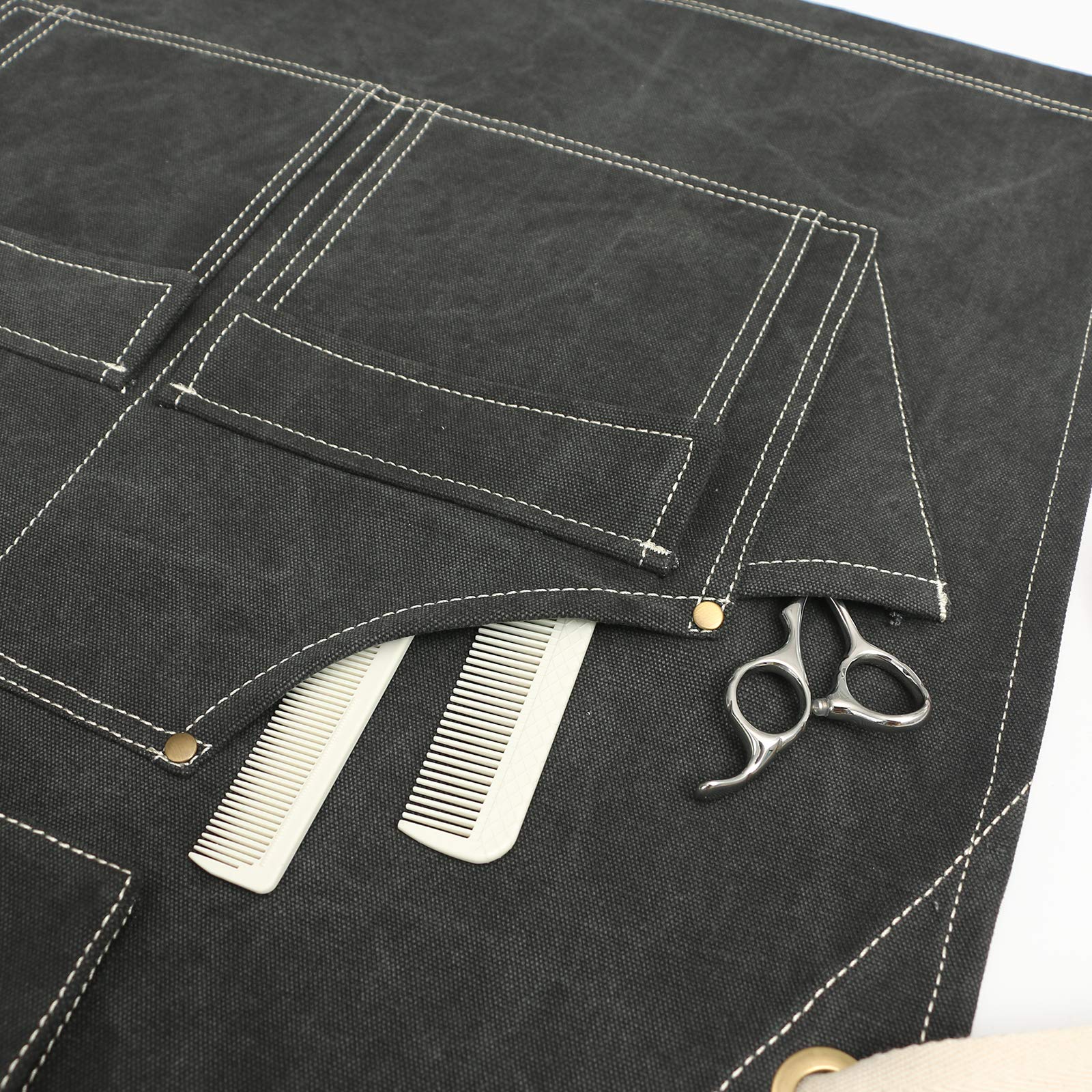 Jeanerlor - Wasserdichte Segeltuch-Schürze aus Baumwolle mit Taschen für Damen und Herren