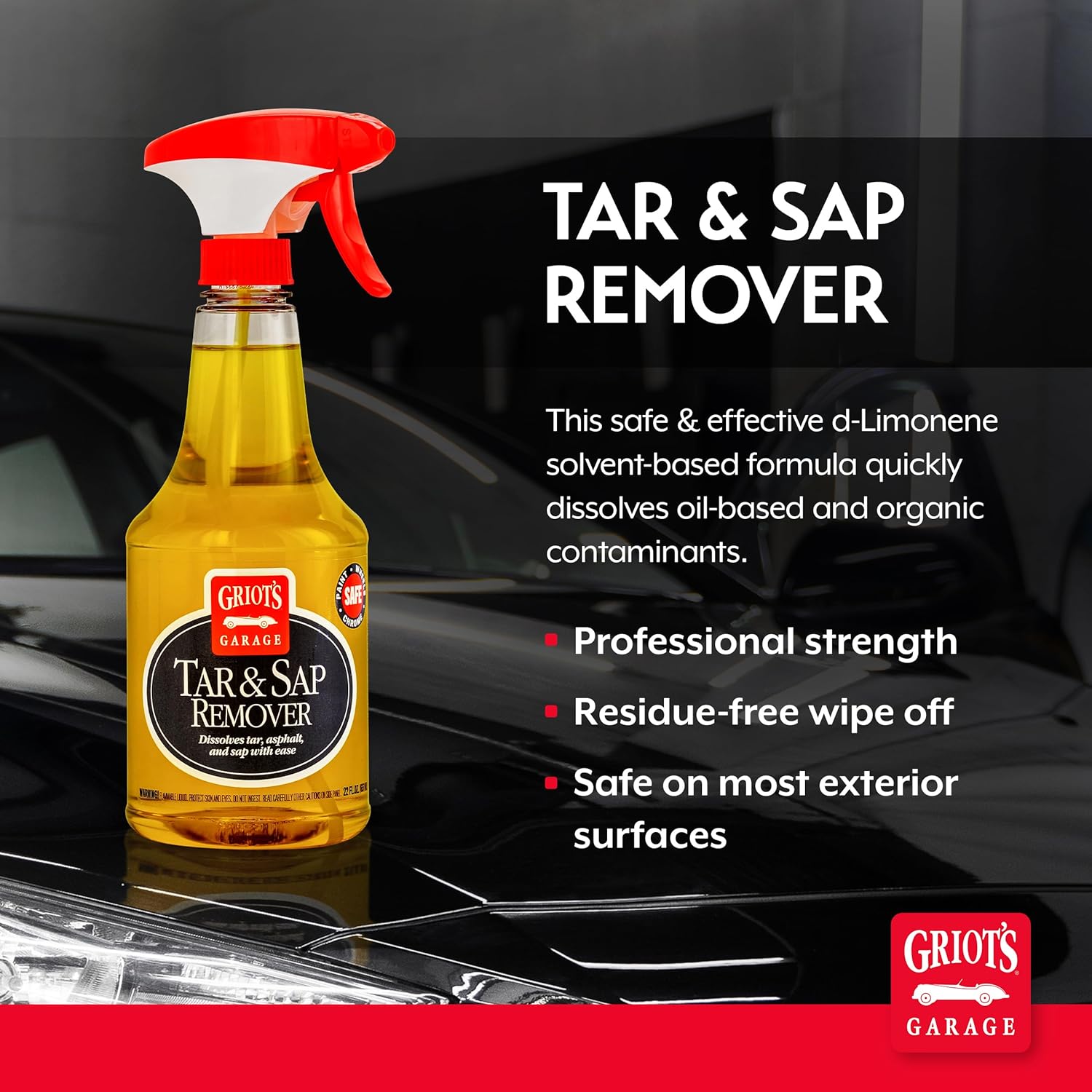 Griot's Garage Tar and Sap Remover for Car Cleaning and Detailing, Exterior Cleaner for Paint, Plastics, Wheels, and Chrome, 22oz, 10873 - Image 2