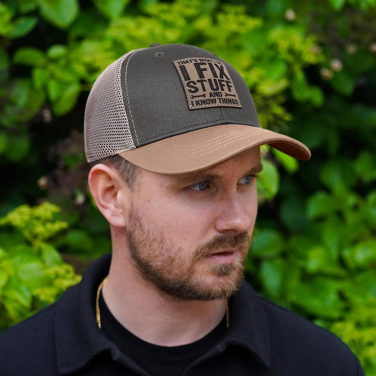 Funny Mens Trucker Hats - I Fix Stuff and Know Things Hat for Men Dad Father Uncle - Adjustable & Breathable Casual Wear - Image 4