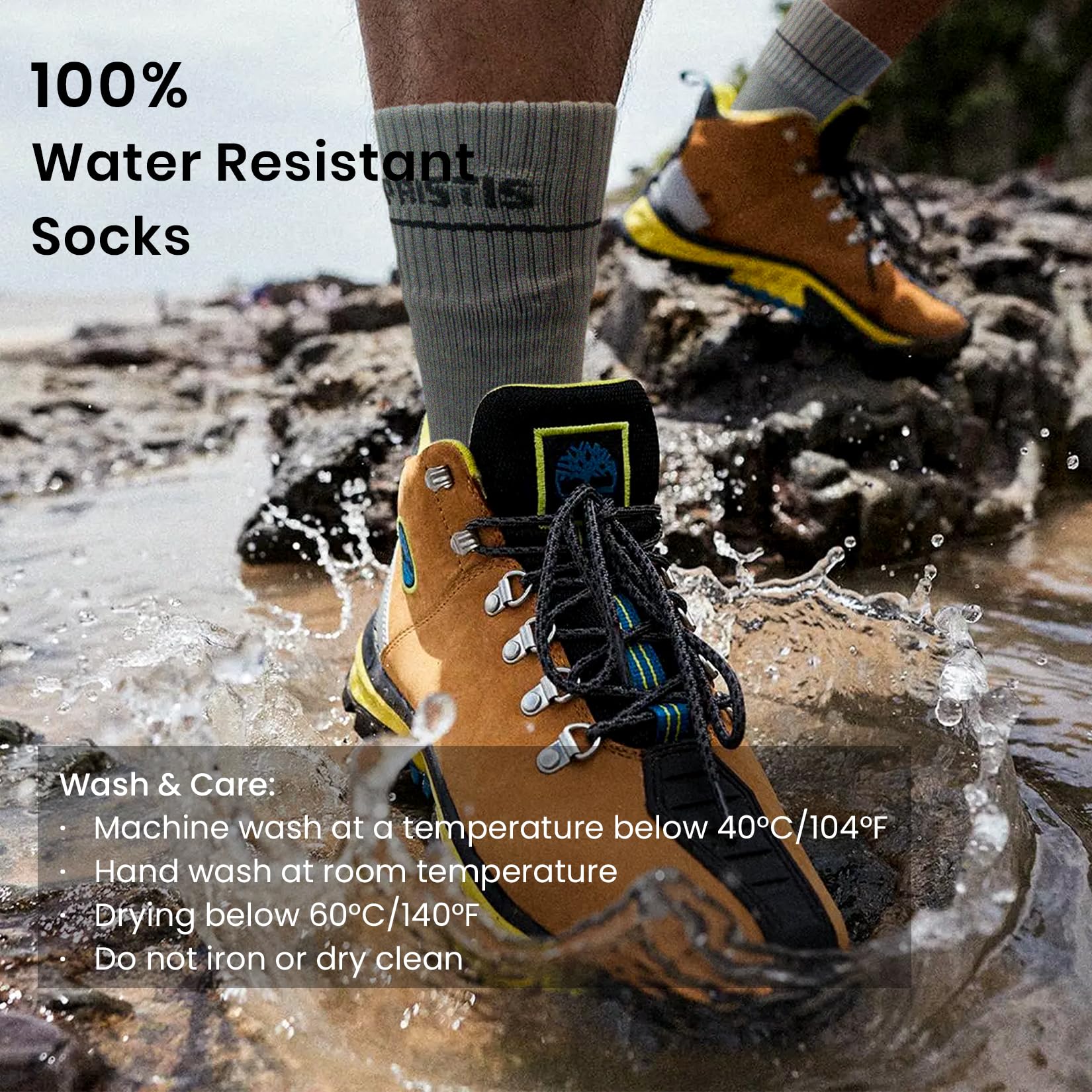 Pristis Calcetines deportivos impermeables, capa intermedia de membrana transpirable e impermeable, unisex, para senderismo, vadeo, pesca, esquí