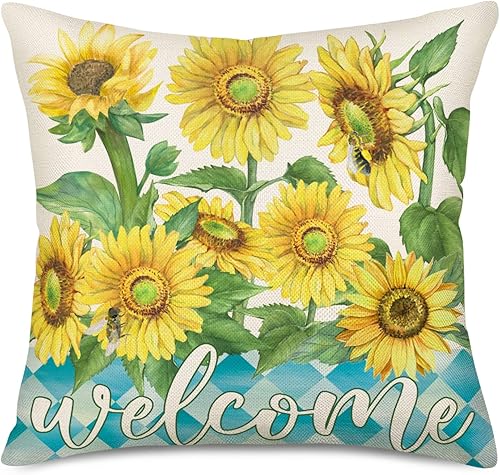 Miniatura 10 de Fundas de almohada de hojas de 18 x 18 pulgadas, modernas, geométricas de hojas de eucalipto, verde y azul, fundas de almohada de algodón, lino,