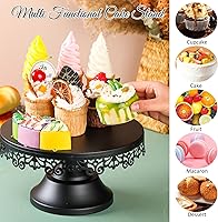 Vista 12 de Tioncy Juego de 8 soportes para tartas, soportes de exhibición de mesa de postres de metal para mesa de postres, soporte para cupcakes escalonados