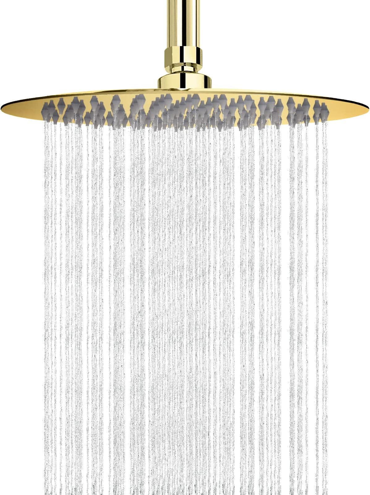 NearMoon Rain Shower Head, Ultra-Thin Design-Pressure Boosting, Awesome Some Experience, High Pressure High Flow Stainless Steel Rainfall Shower Head (10 Inch, Chrome Gold)