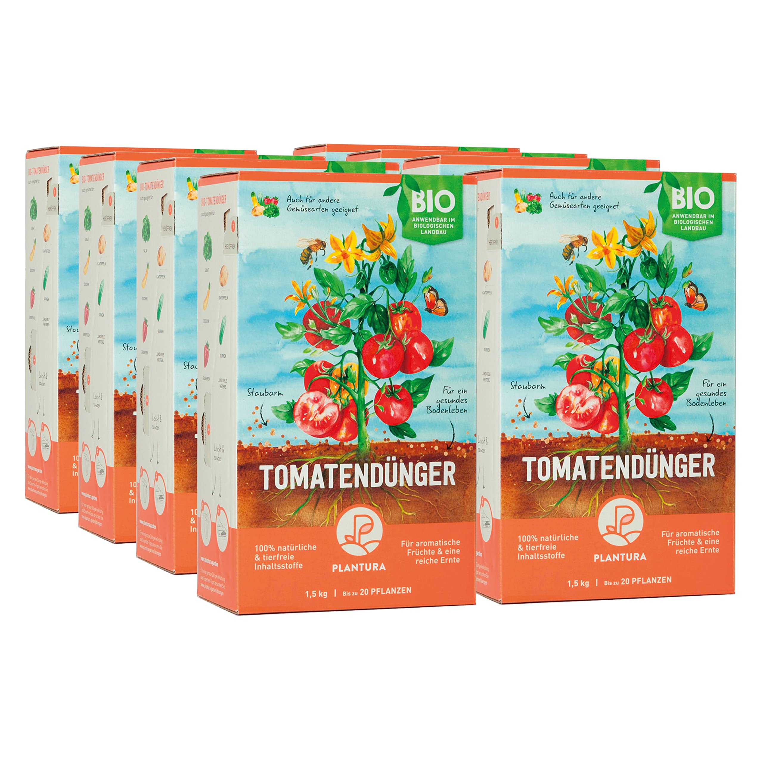 Plantura Bio-Tomatendünger, 3 Monate Langzeitwirkung, auch für Kartoffel, Zucchini & Co, 12 kg